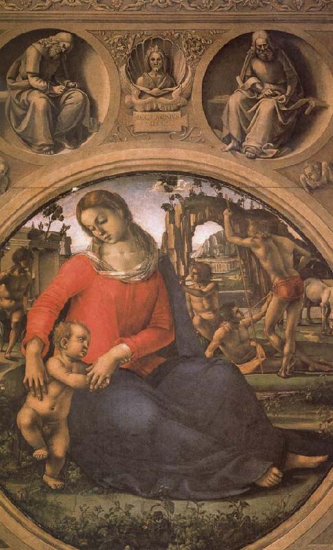 Luca Signorelli The Madonna and the Nino with prophets Norge oil painting art